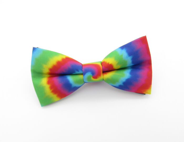 Rainbow Tie Dye Bowtie & Faux Pocket Square - Image 2