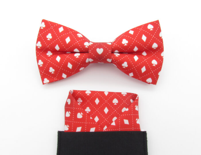 Red Card Symbol Patterned Bowtie Set - Image 5