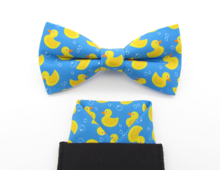 Blue Rubber Duck Patterned Bowtie Set - Image 6