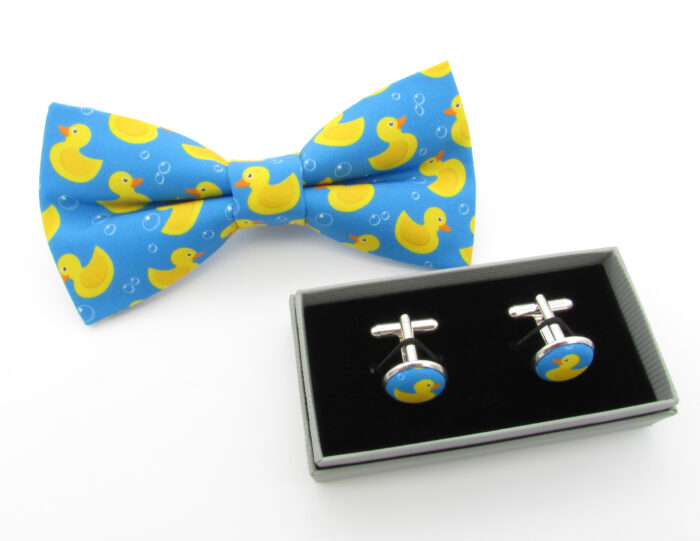 Blue Rubber Duck Patterned Bowtie Set - Image 5