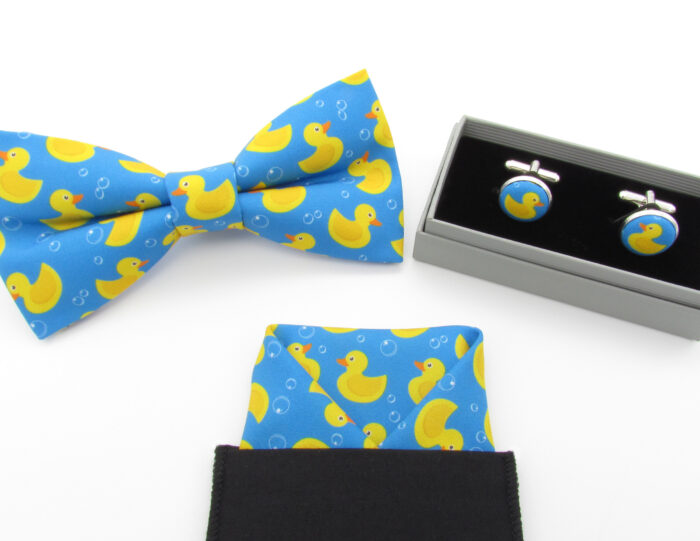 Blue Rubber Duck Patterned Bowtie Set - Image 7