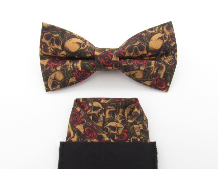 Skull & Rose Bowtie and Faux Pocket Square - Image 5