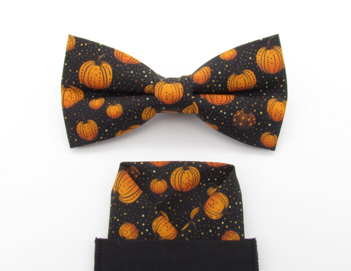 Spotty Pumpkin Bowtie & Faux Pocket Square - Image 5