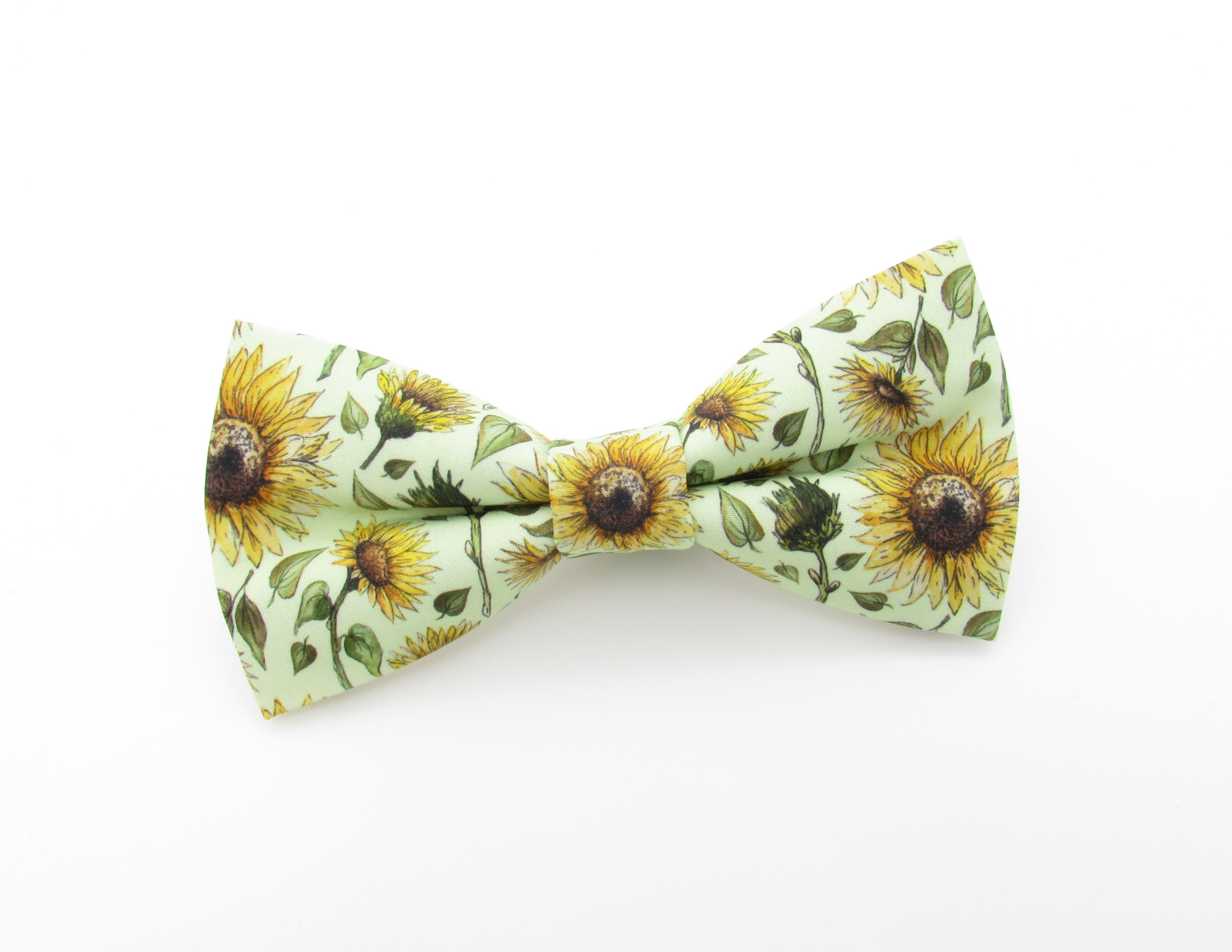 Green Sunflower Bowtie & Faux Pocket Square - Image 2