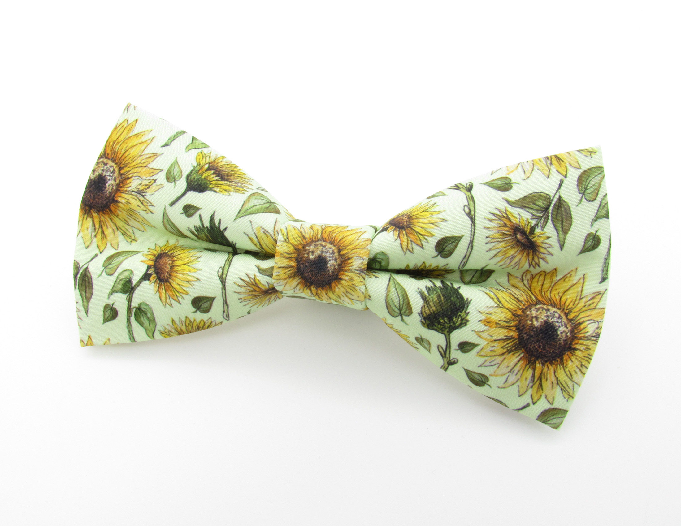Green Sunflower Bowtie & Faux Pocket Square - Image 3