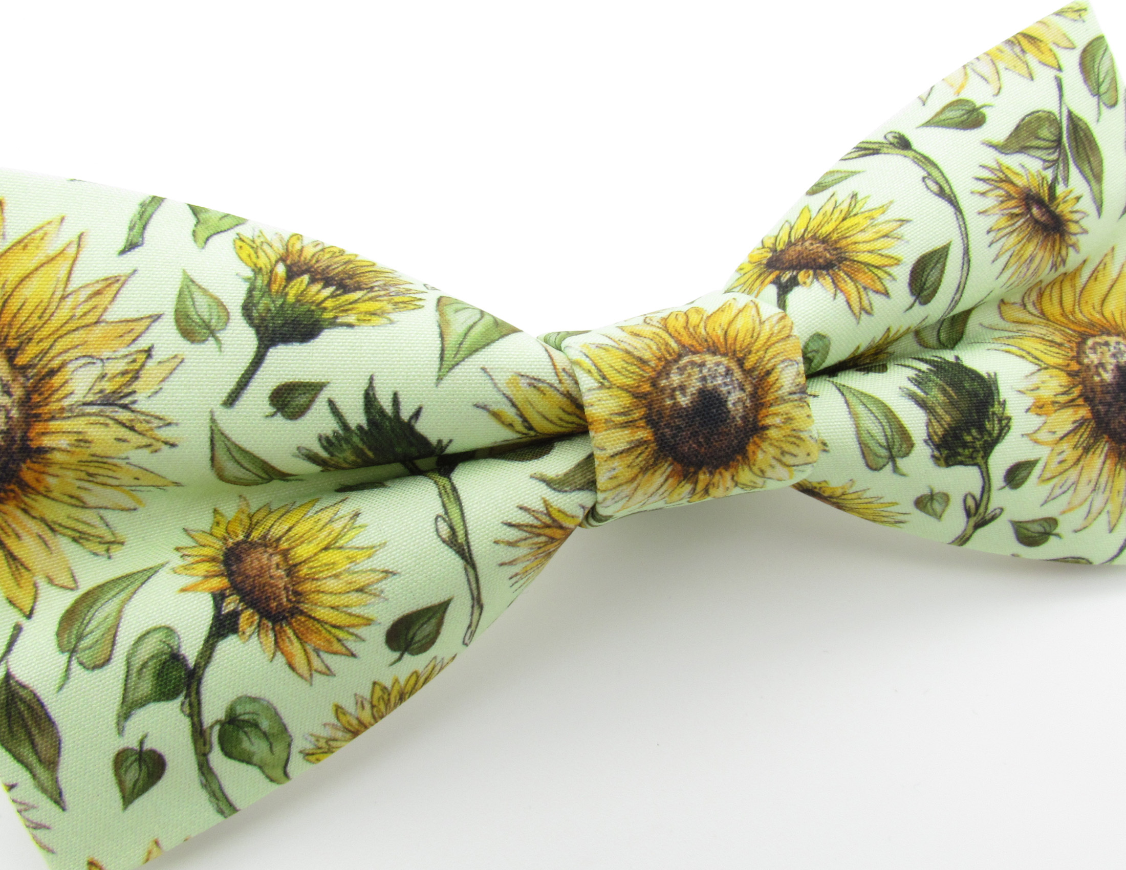 Green Sunflower Bowtie & Faux Pocket Square - Image 4