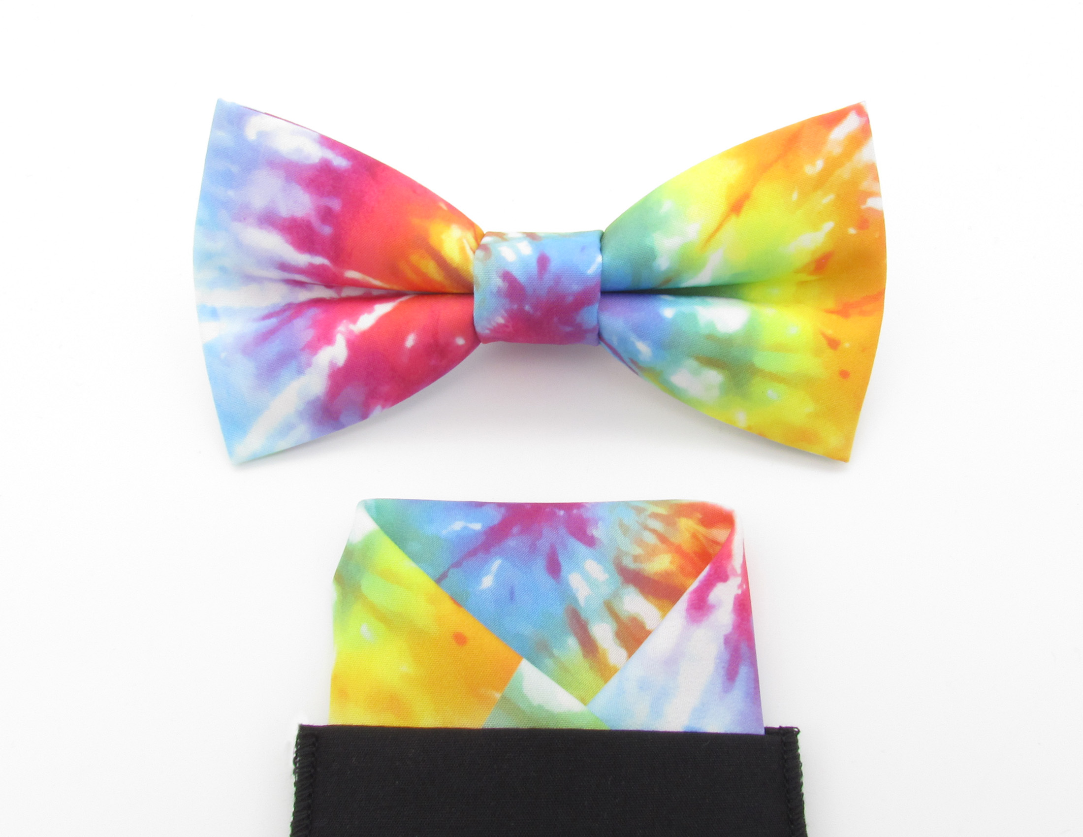Tie Dye Bowtie & Faux Pocket Square - Image 5