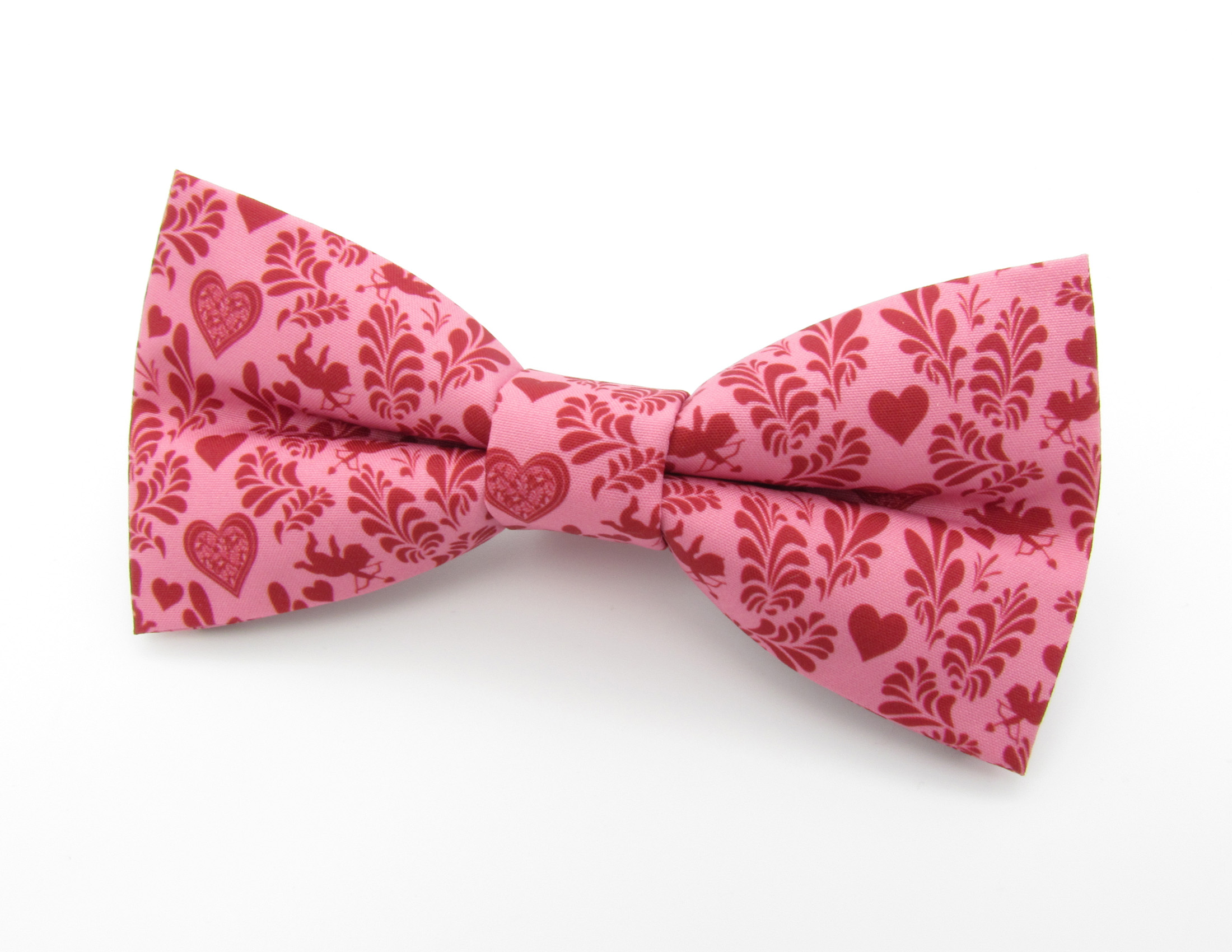 Pink Love Patterned Bowtie & Faux Pocket Square - Image 3