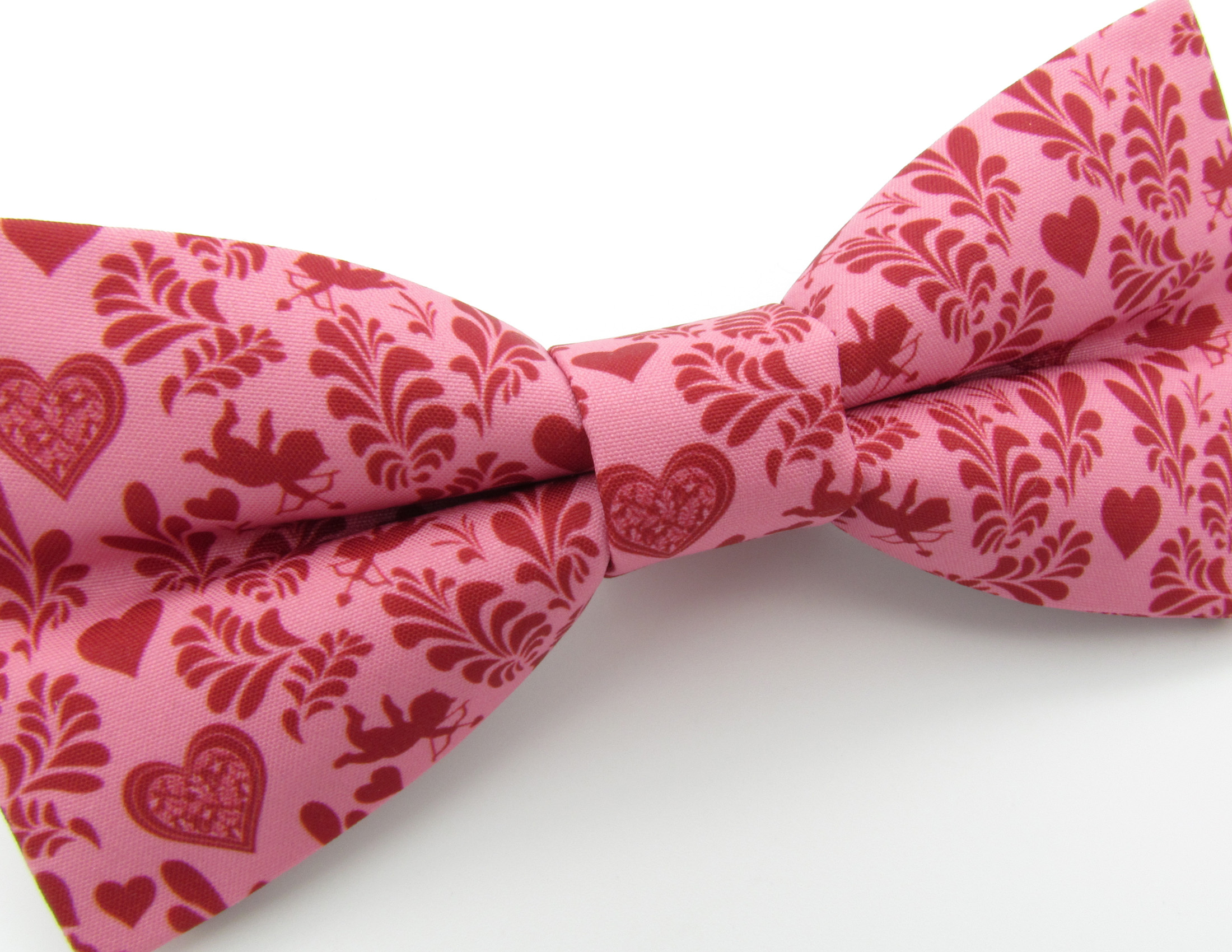 Pink Love Patterned Bowtie & Faux Pocket Square - Image 4
