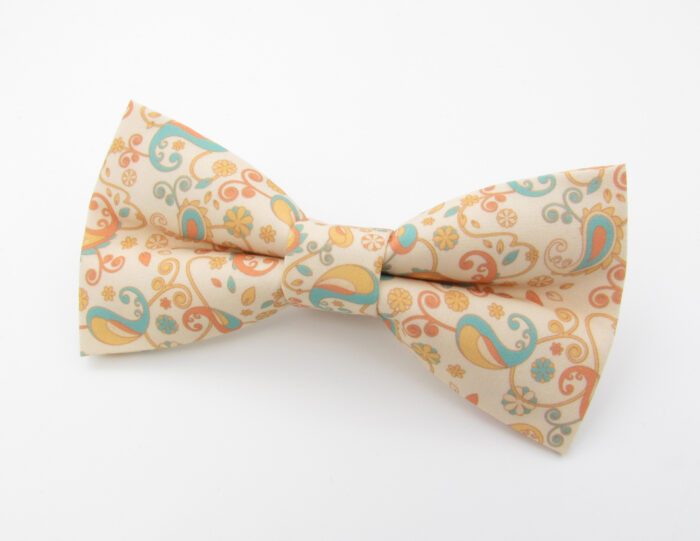 Peach Pastel Paisley Bowtie Set - Image 3