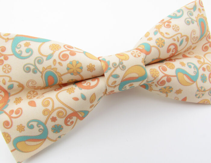 Peach Pastel Paisley Bowtie Set - Image 10