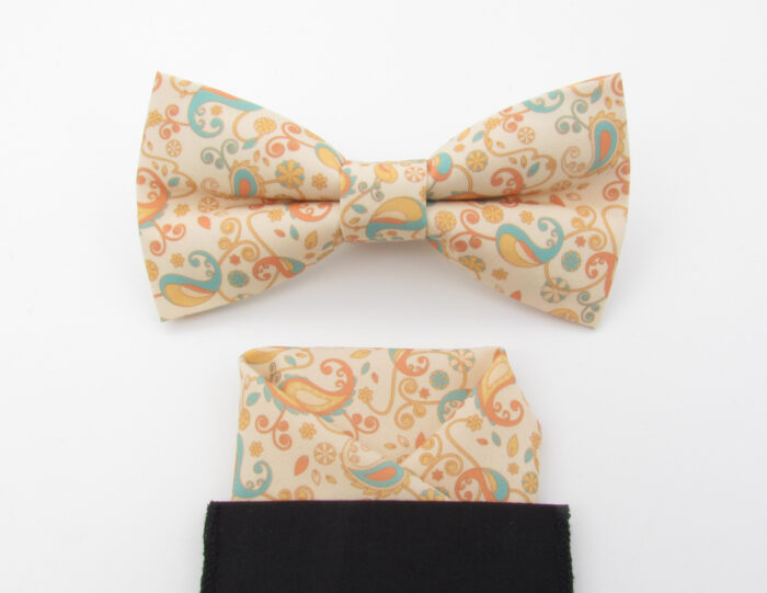 Peach Pastel Paisley Bowtie Set - Image 6