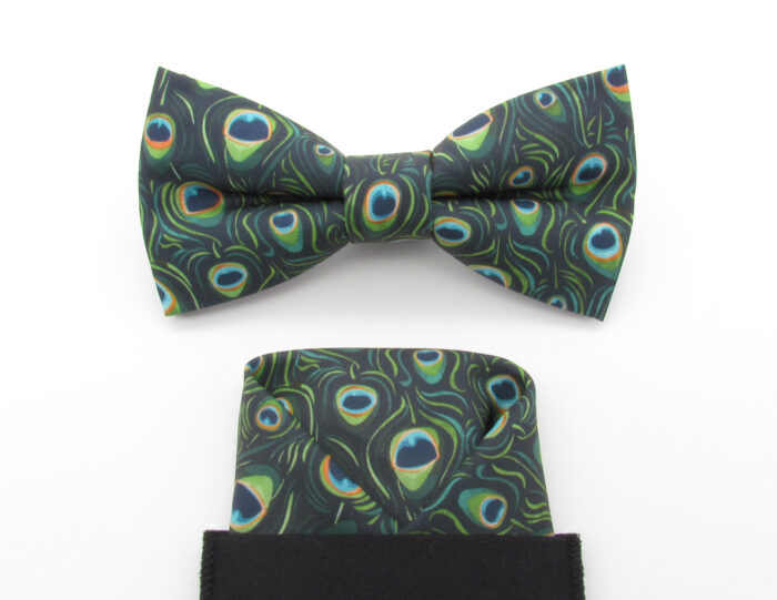 Green Peacock Feather Bowtie Set - Image 6