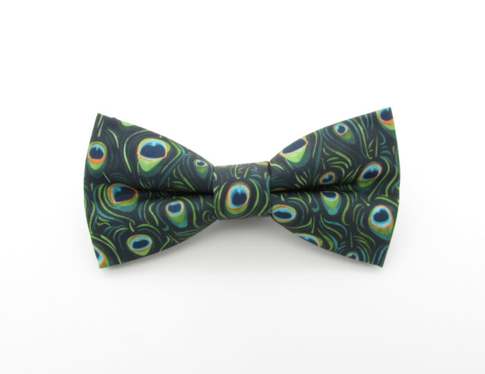 Green Peacock Feather Bowtie Set