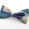 Peacock Colour Paint Stroke Bowtie & Faux Pocket Square - Image 3
