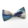 Peacock Colour Paint Stroke Bowtie & Faux Pocket Square - Image 2