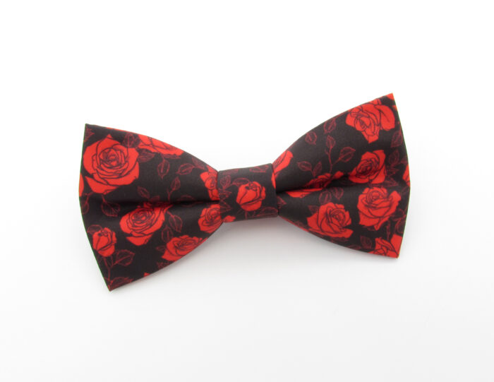 Red and Black Rose Bowtie Set - Image 2