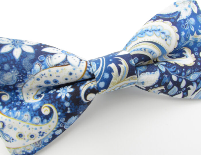 Blue Winter Paisley Bowtie & Cufflinks - Image 9