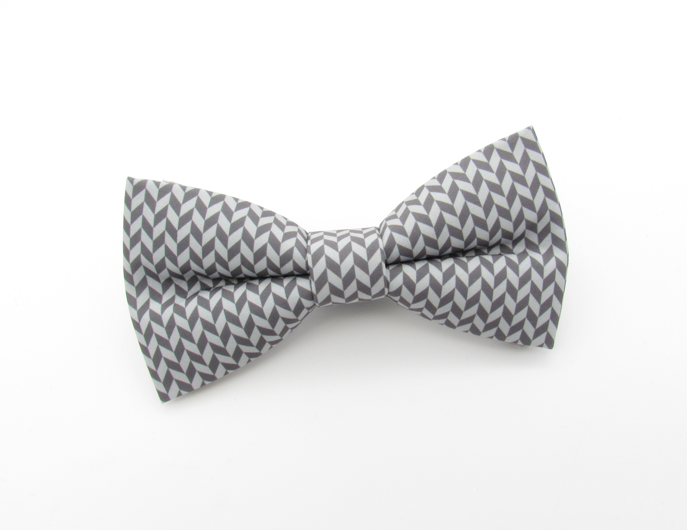 Modern Grey Crosshatch Pattern Bowtie & Cufflinks - Image 2