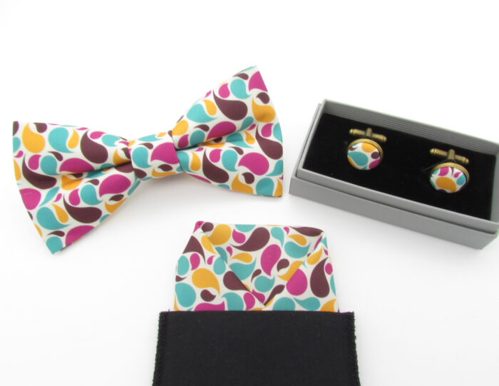 Bright Modern Paisley Bowtie Set - Image 6