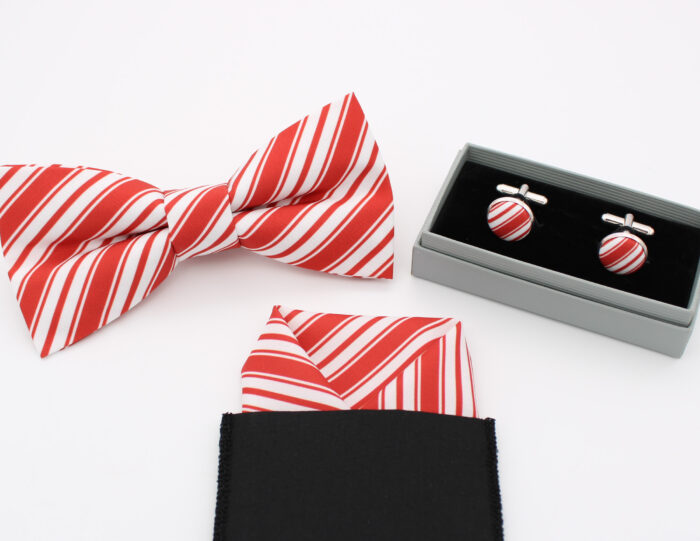 Candy Cane Striped Bowtie Set - Image 6