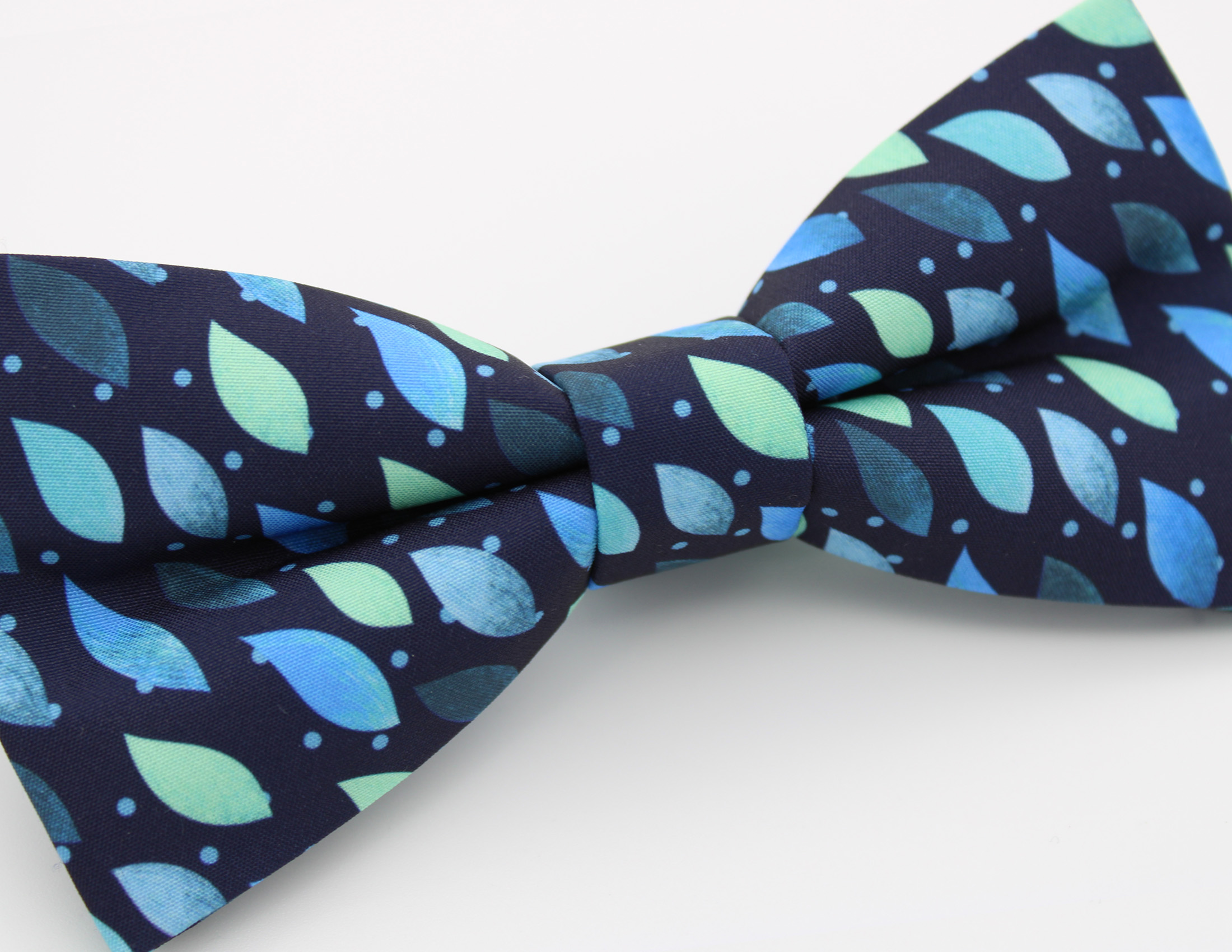 Blue Petal Bowtie & Faux Pocket Square - Image 4