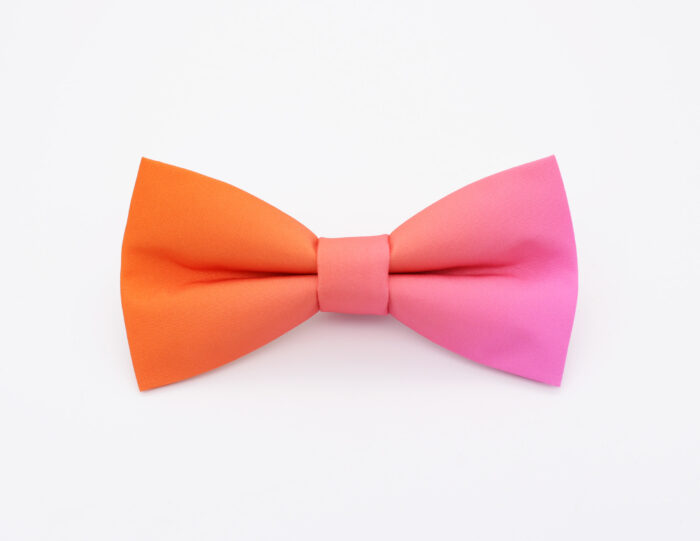 Orange and Pink Ombre Fade Bowtie Set