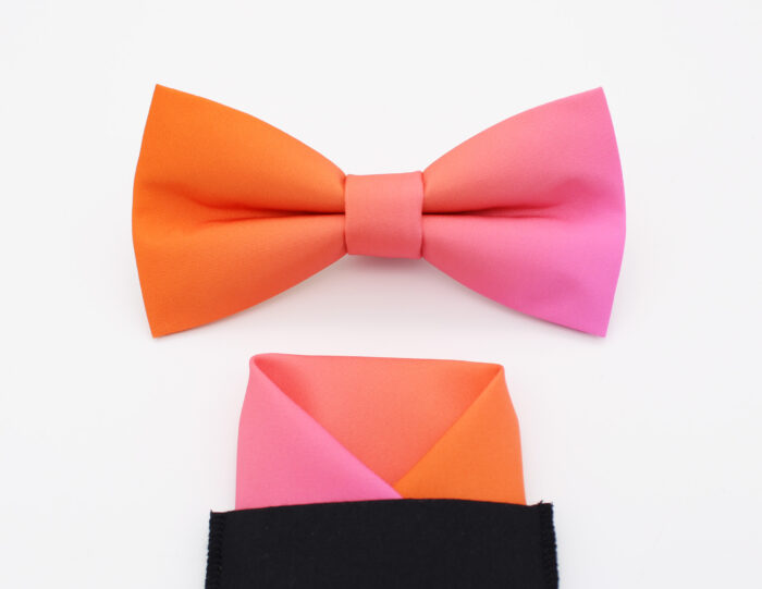 Orange and Pink Ombre Fade Bowtie Set - Image 6