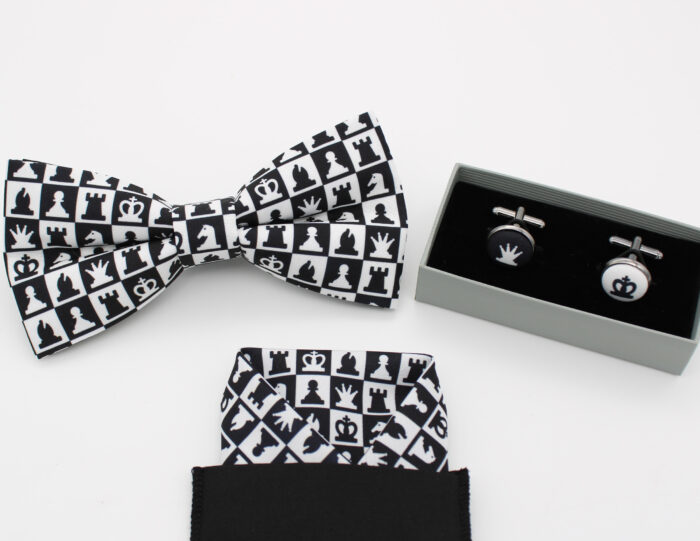 Checkered Chess Patterned Bowtie Set - Image 6