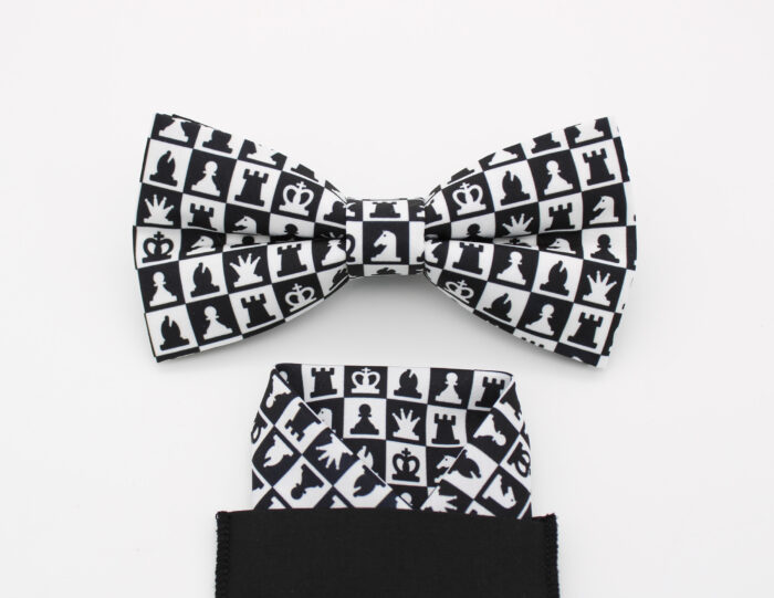 Checkered Chess Patterned Bowtie Set - Image 5