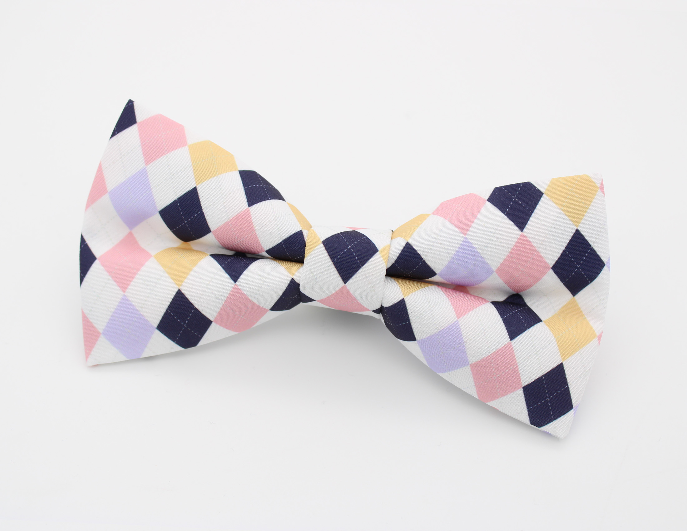 Pastel Harlequin Patterned Bowtie - Image 3