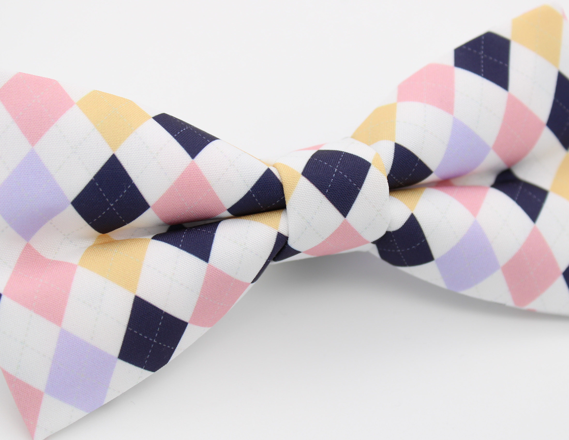 Pastel Harlequin Patterned Bowtie - Image 4