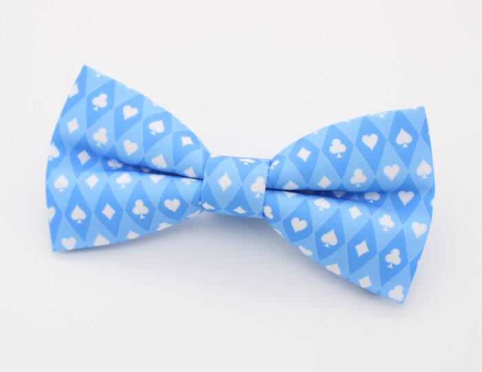 Blue Playing Card Suit Bowtie & Faux Pocket Square - Image 3