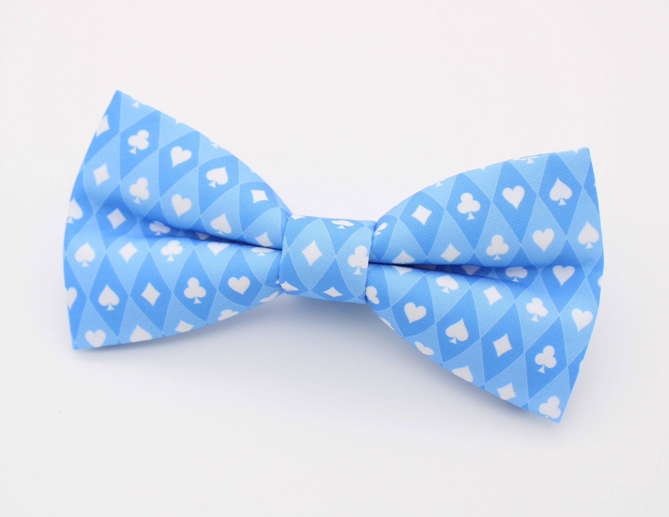 Blue Playing Card Suit Bowtie & Faux Pocket Square - Image 3