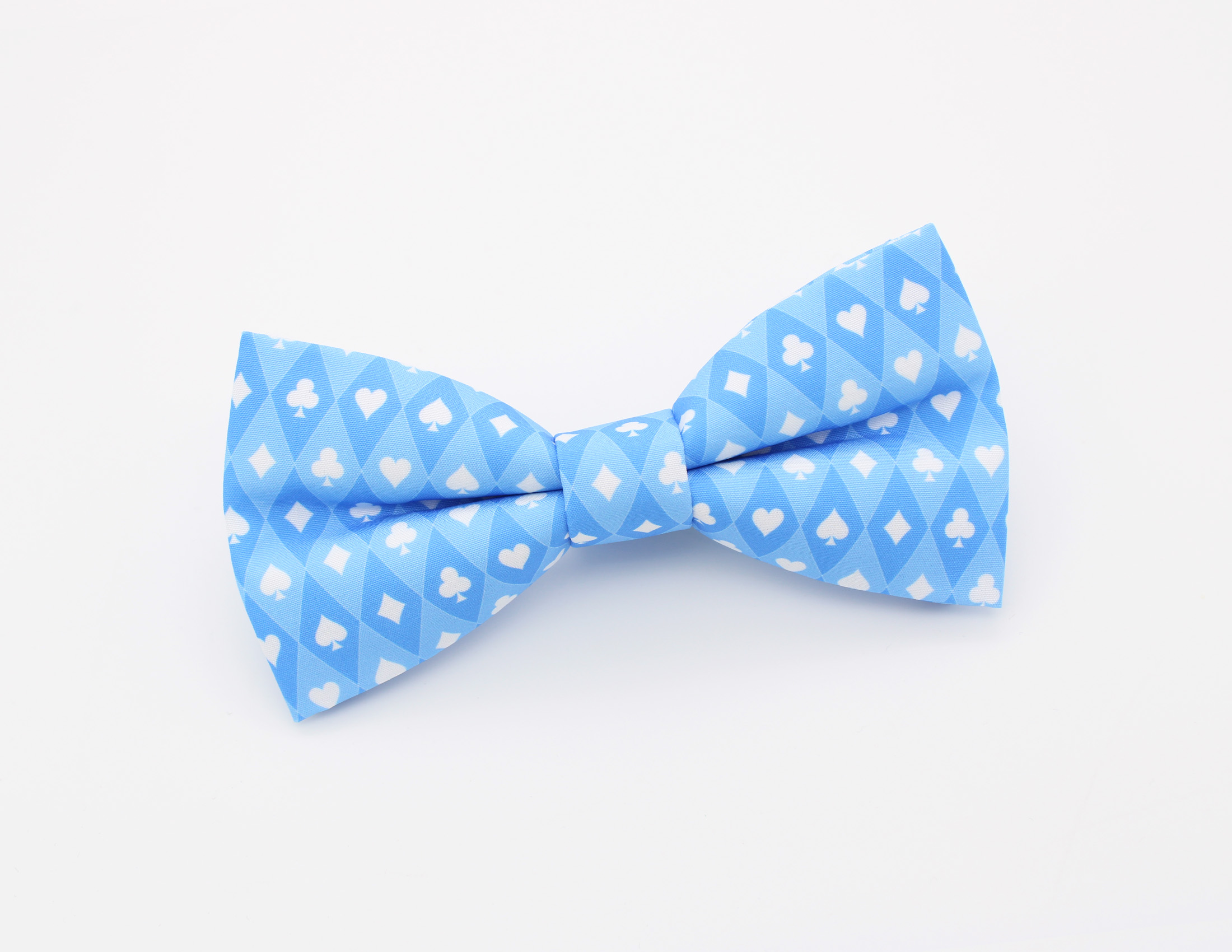 Blue Playing Card Suit Bowtie & Faux Pocket Square - Image 2