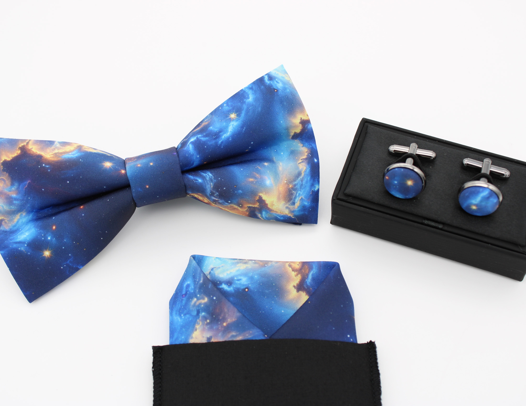 Blue Cosmic Galaxy Bowtie Set - Image 5