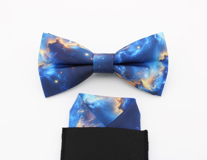 Blue Cosmic Galaxy Bowtie Set - Image 4
