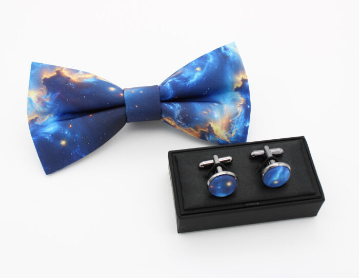 Blue Cosmic Galaxy Bowtie Set - Image 3