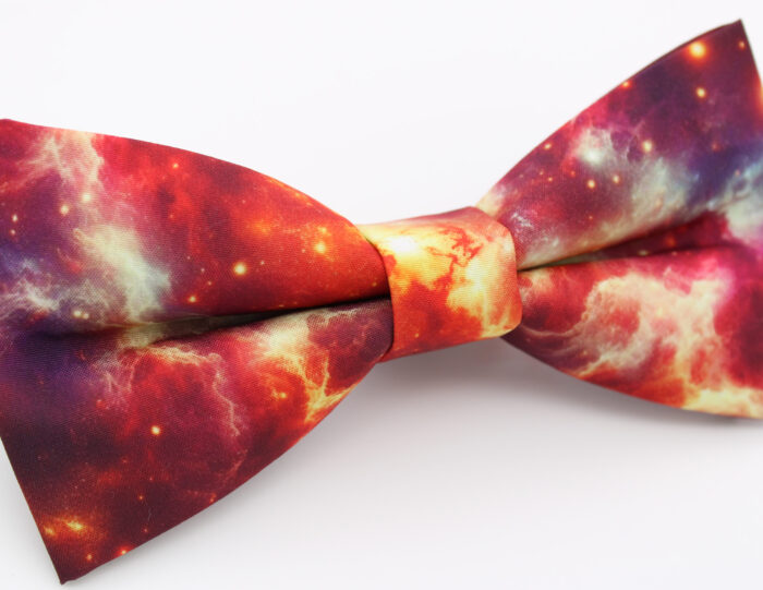 Red Galaxy Nebula Bowtie & Faux Pocket Square - Image 4