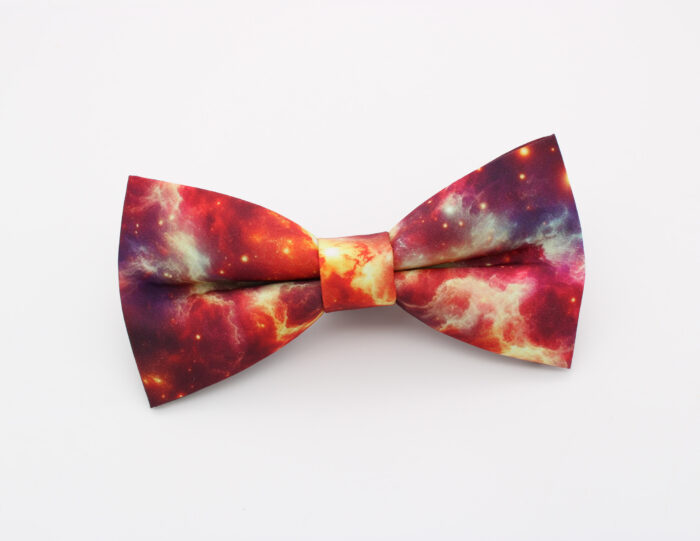 Red Galaxy Nebula Bowtie & Faux Pocket Square - Image 2