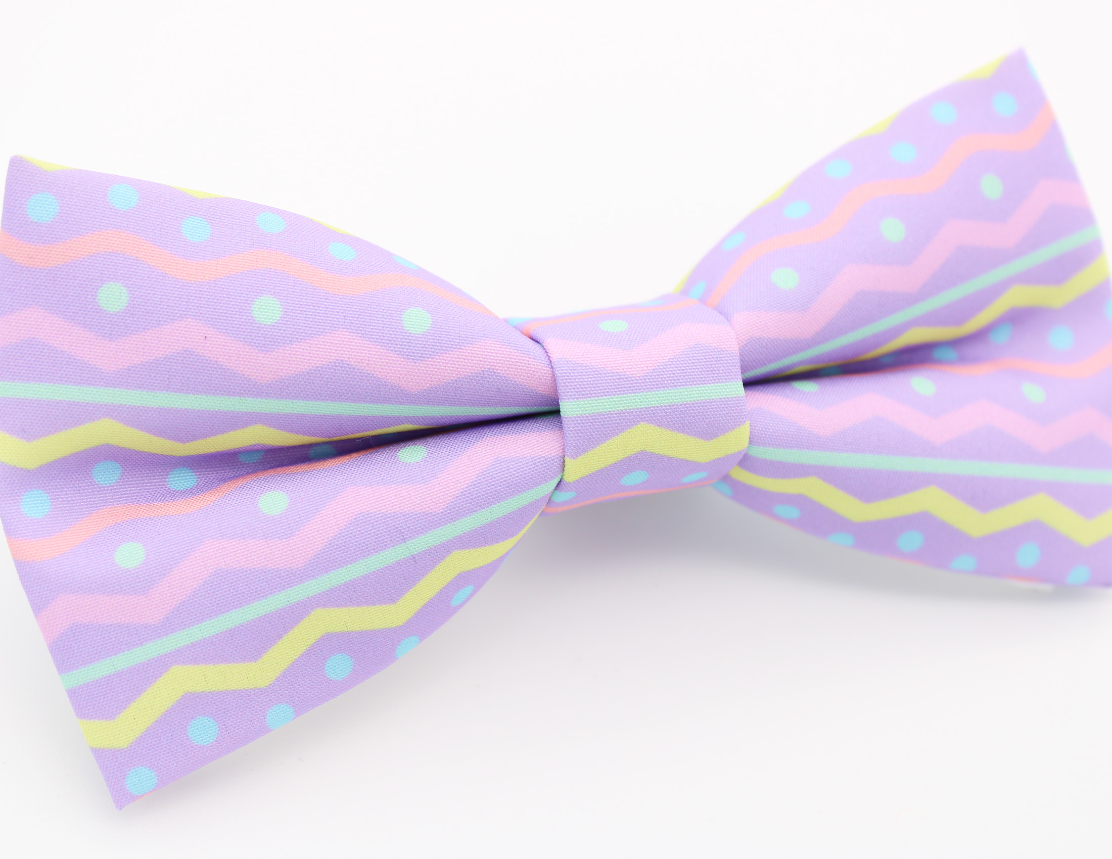Pastel Zigzag Polka Dot Bowtie - Image 4