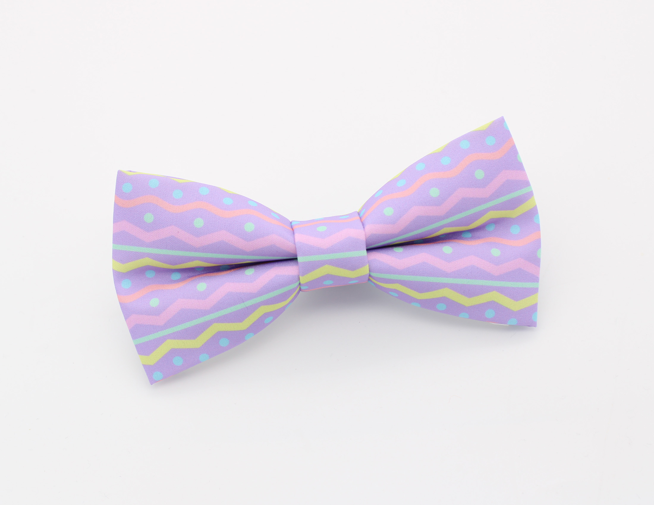 Pastel Zigzag Polka Dot Bowtie - Image 2