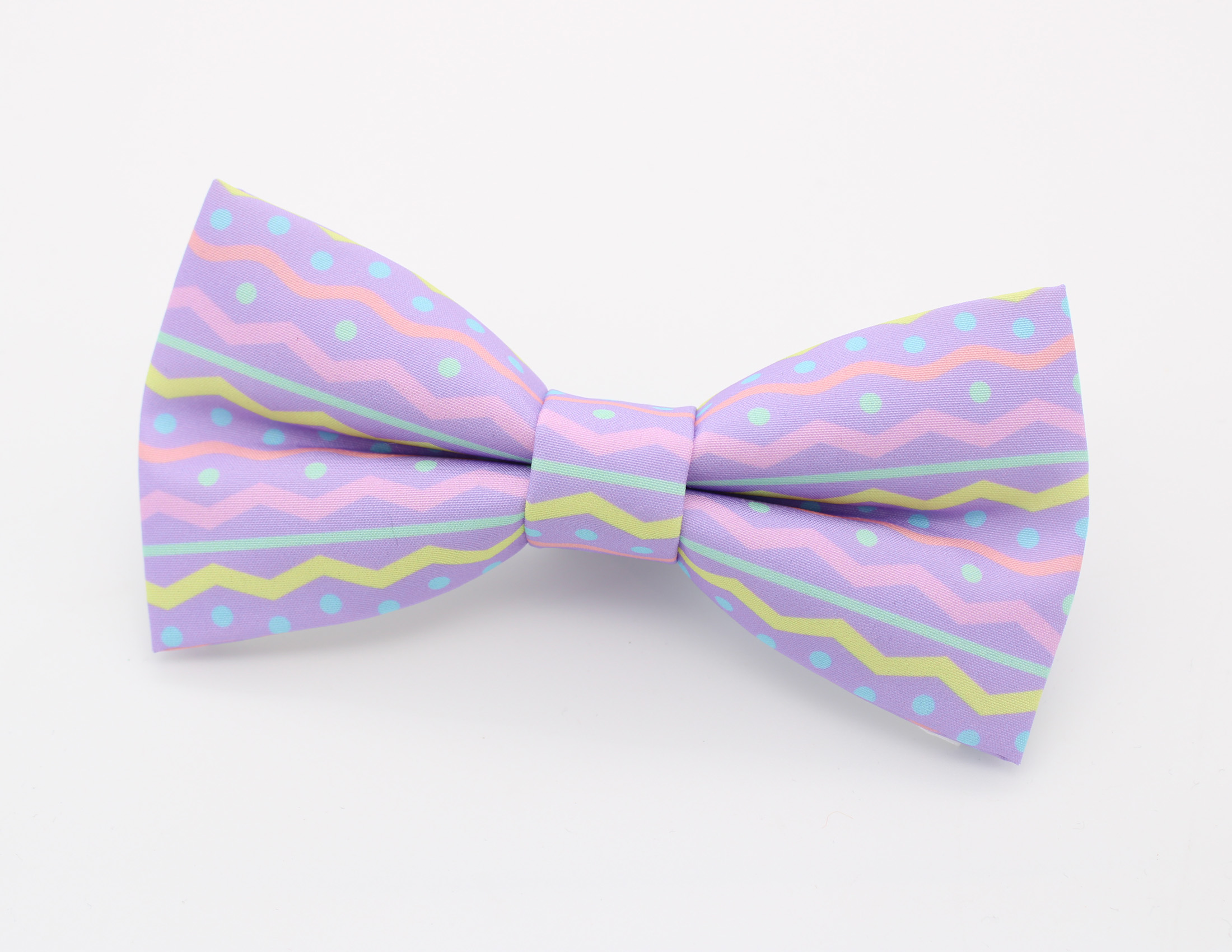 Pastel Zigzag Polka Dot Bowtie - Image 3