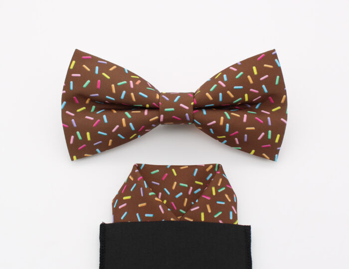 Chocolate Sprinkle Bowtie & Faux Pocket Square - Image 5