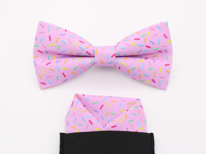 Pink Sprinkle Patterned Bowtie - Image 5