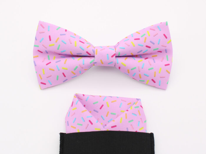Pink Sprinkle Patterned Bowtie - Image 5