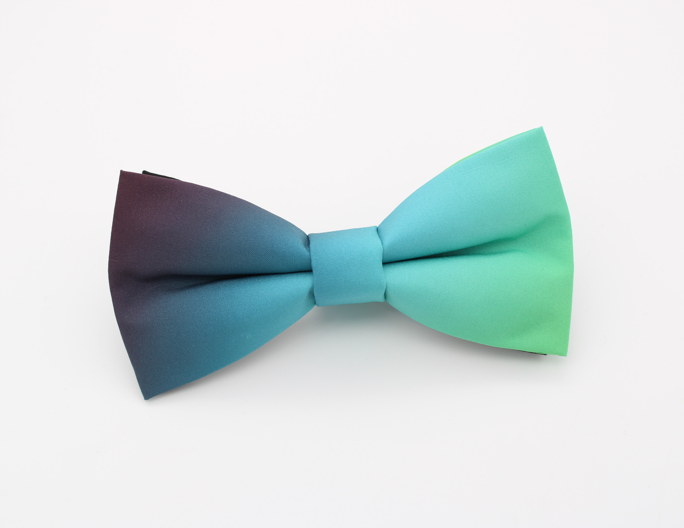 Aqua Ombre Bowtie & Faux Pocket Square - Image 2