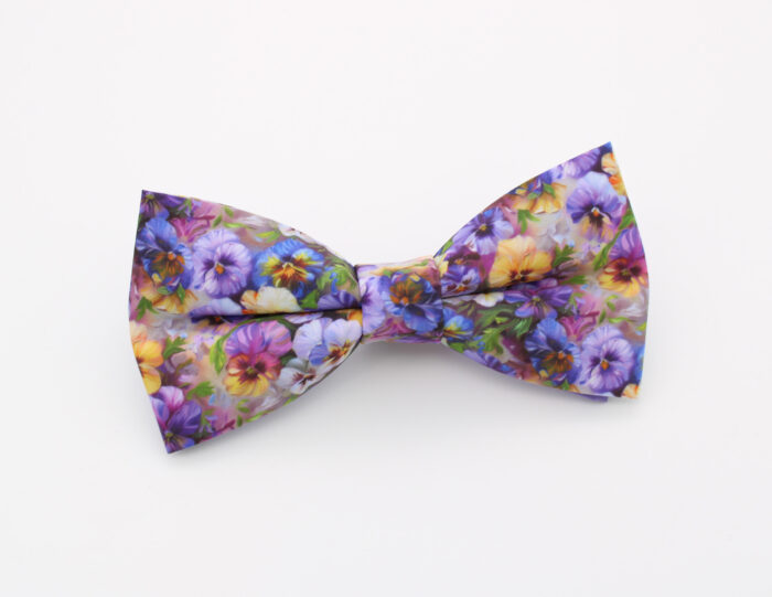 Pansy Garden Bowtie & Faux Pocket Square - Image 2