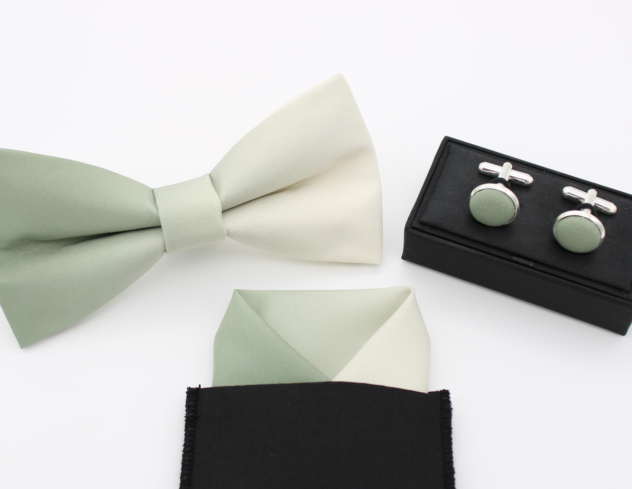Sage & Ivory Ombre Bowtie Set - Image 6