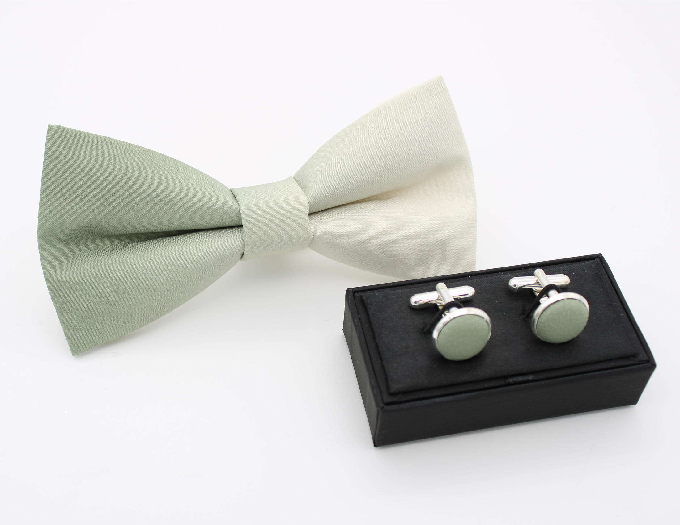 Sage & Ivory Ombre Bowtie Set - Image 4